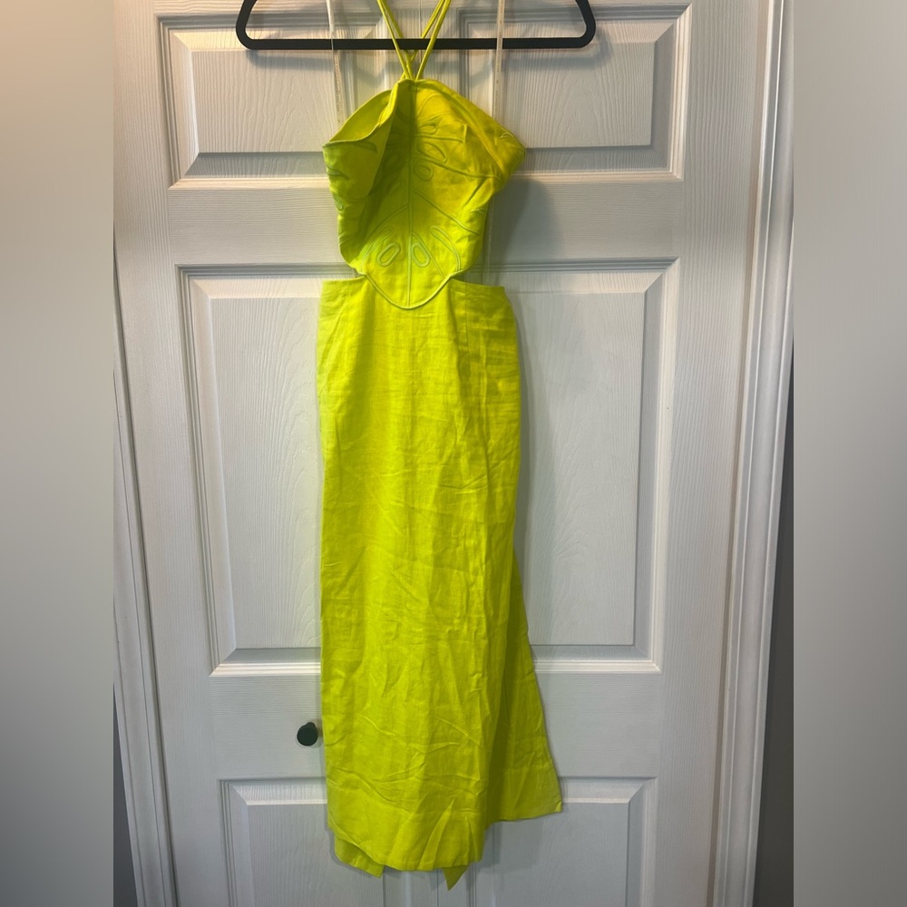 FARM Rio Bright Yellow Midi Dress